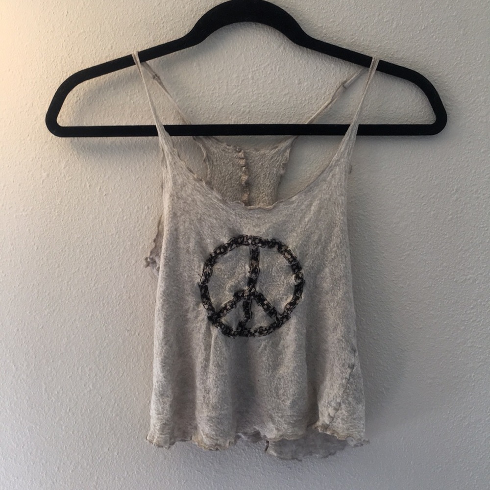 Brandy Melville peace crop top tank